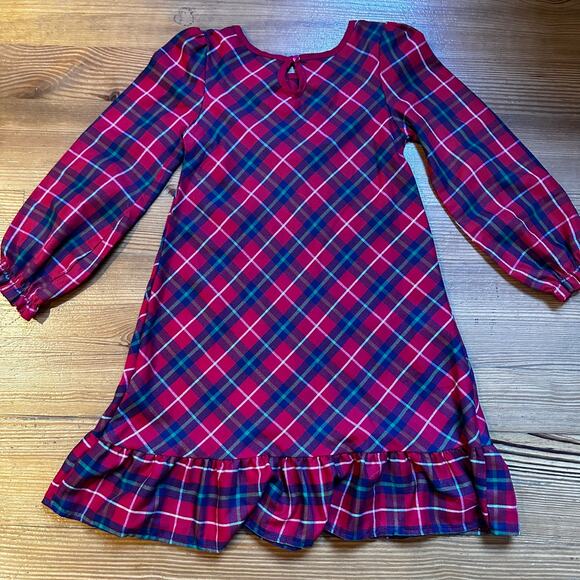 Disney red blue plaid Micky Minnie ice skating Christmas sleep dress SIZE 5-6 - Picture 4 of 4